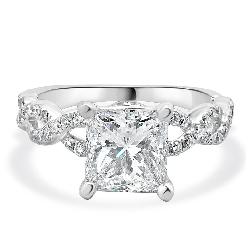 14 Karat White Gold Radiant Cut Diamond Engagement Ring