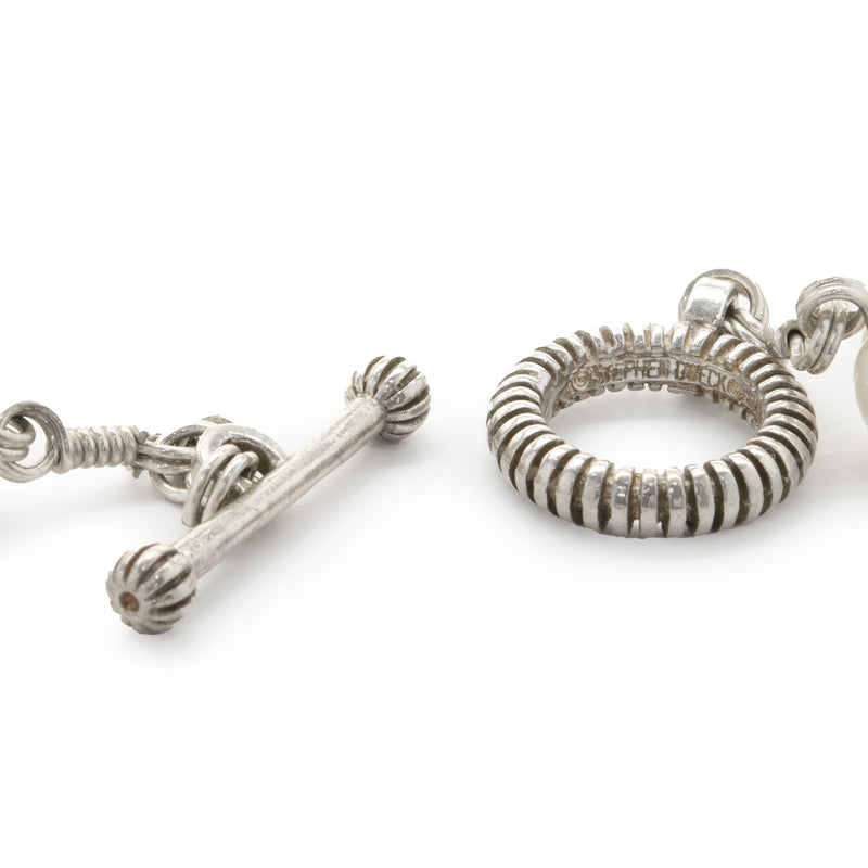 Stephen Dweck Sterling Silver Pearl Station Necklace