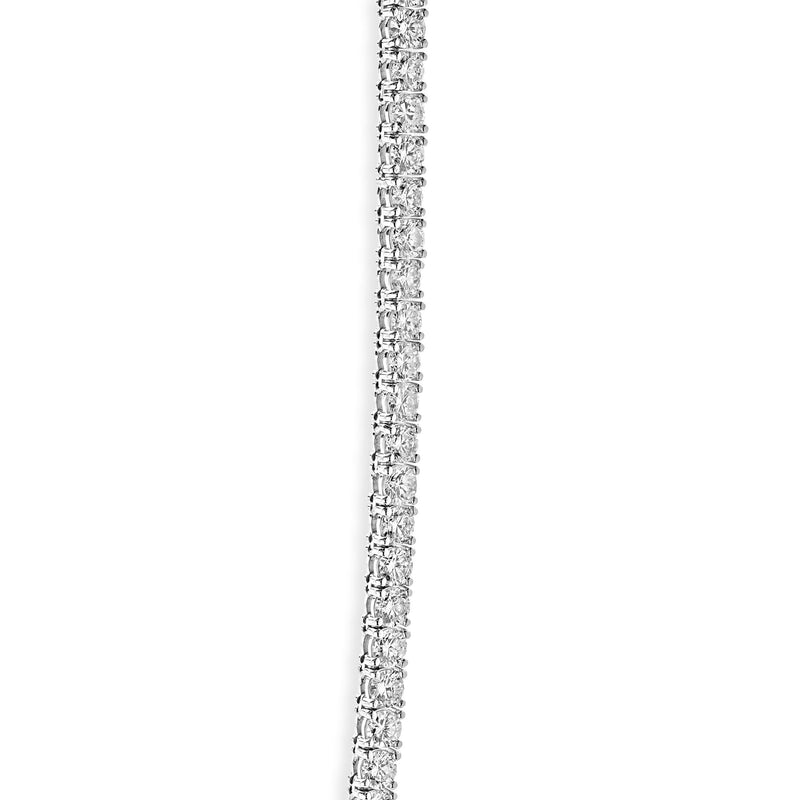 14 Karat White Gold Diamond Inline Tennis Necklace