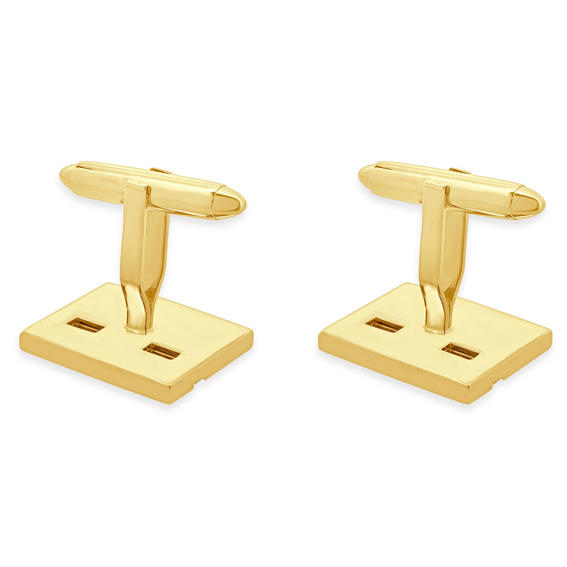 18 Karat Yellow Gold Rainbow Sapphire and Diamond Cufflinks