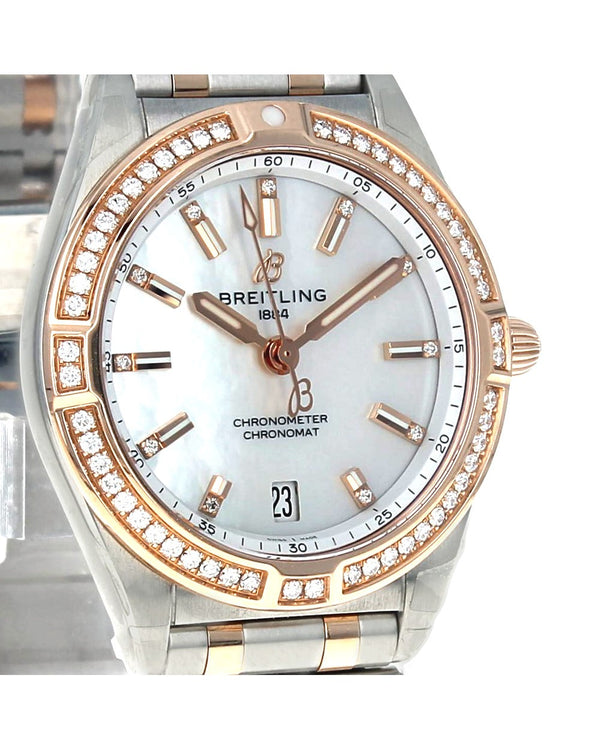 Breitling Chronomat 32 Stainless Steel Rose Gold Diamonds U77310