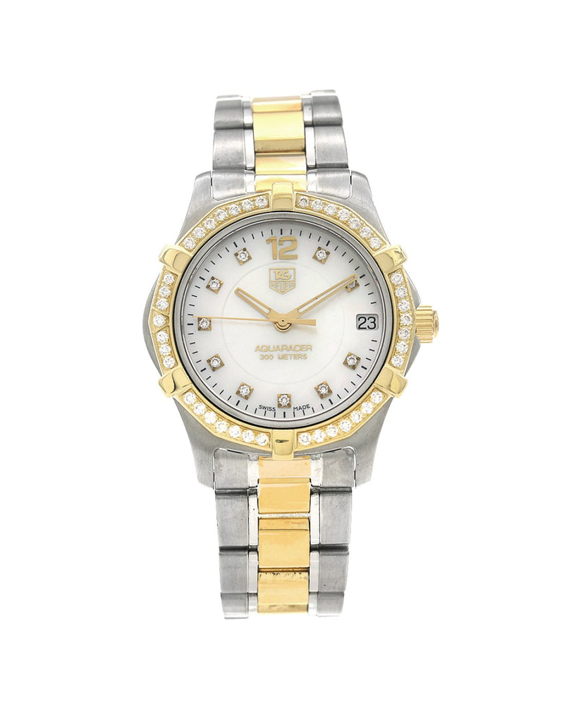 Tag Heuer Aquaracer 32mm Stainless Steel Yellow Gold Diamonds WAF1350