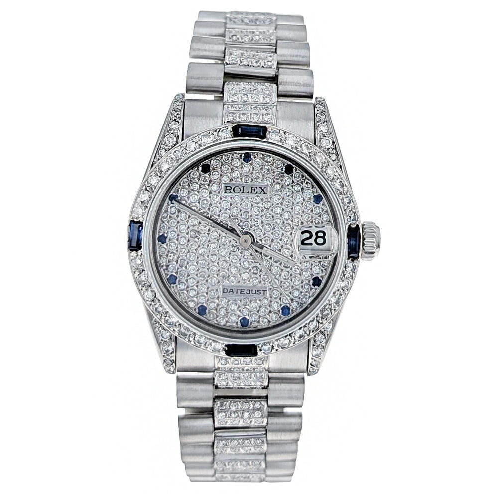 Rolex Datejust 31 White Gold Diamonds President 68279