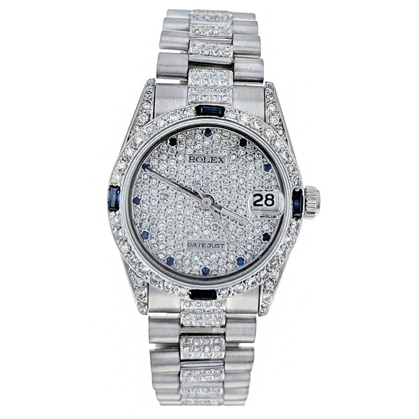 Rolex Datejust 31 White Gold Diamonds President 68279