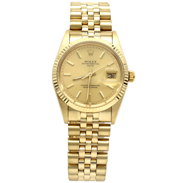 Rolex Oyster Perpetual Date 34mm Yellow Gold 15037