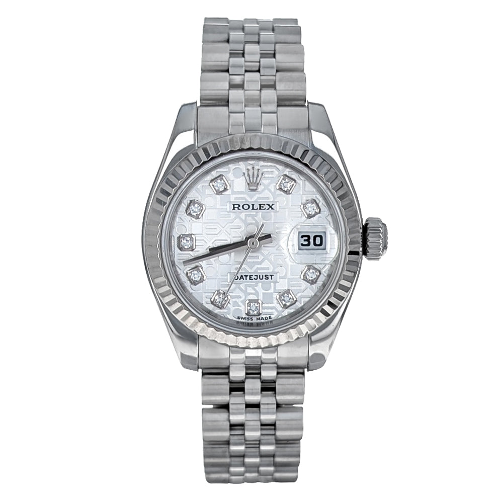 Rolex Lady-Datejust 26mm Stainless Steel White Gold 179174