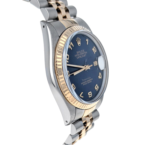 Rolex Datejust 36mm Tiffany & Co Stainless Steel Yellow Gold 16013