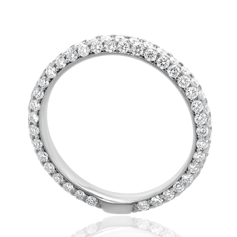 18 Karat White Gold Micro Pave Diamond Band