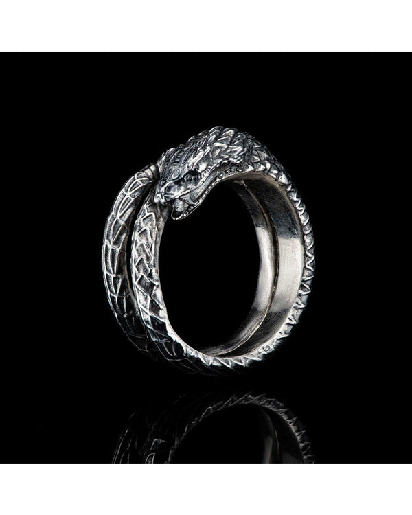 William Henry Sterling Silver Mehen Snake Ring SZ 10