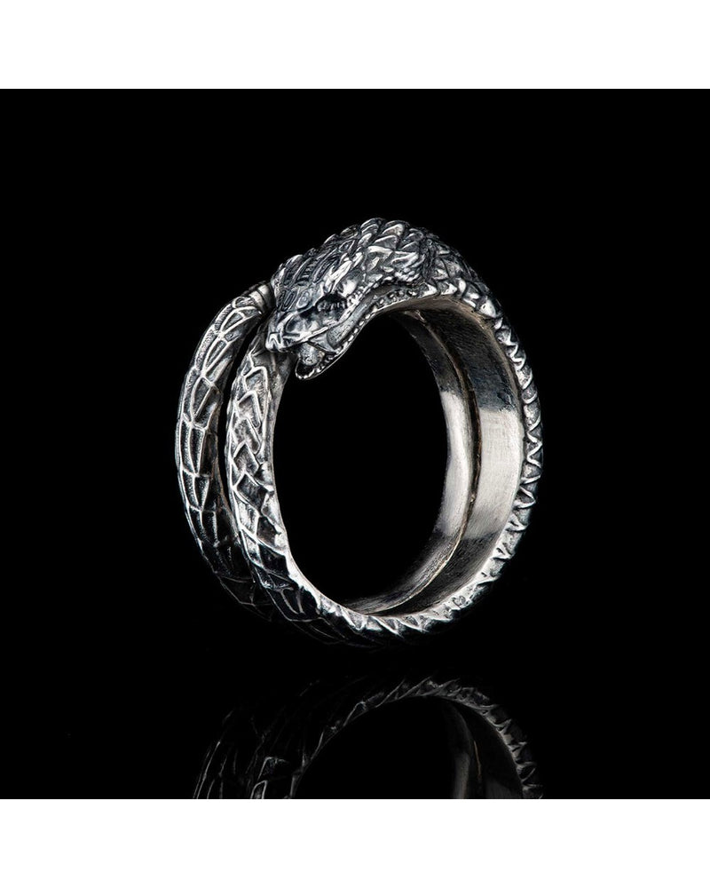 William Henry Sterling Silver Mehen Snake Ring SZ 10