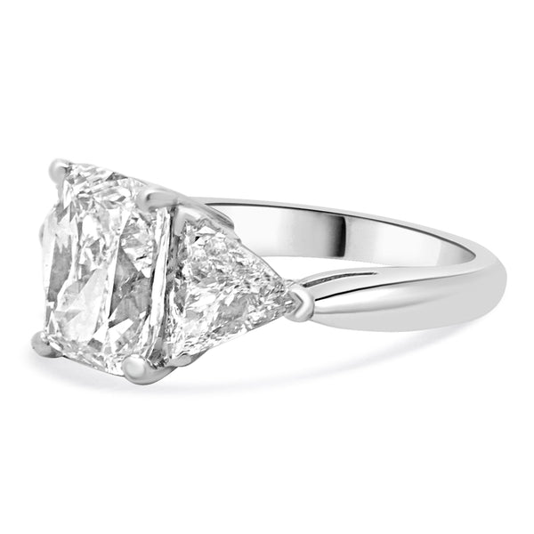 Platinum Cushion Cut Diamond Engagement Ring