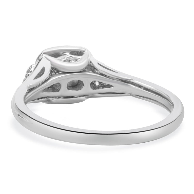 Zac Posen 14 Karat White Gold Princess Cut Diamond Engagement Ring