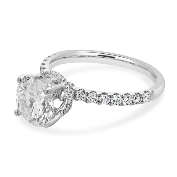 18 Karat White Gold Round Diamond Engagement Ring
