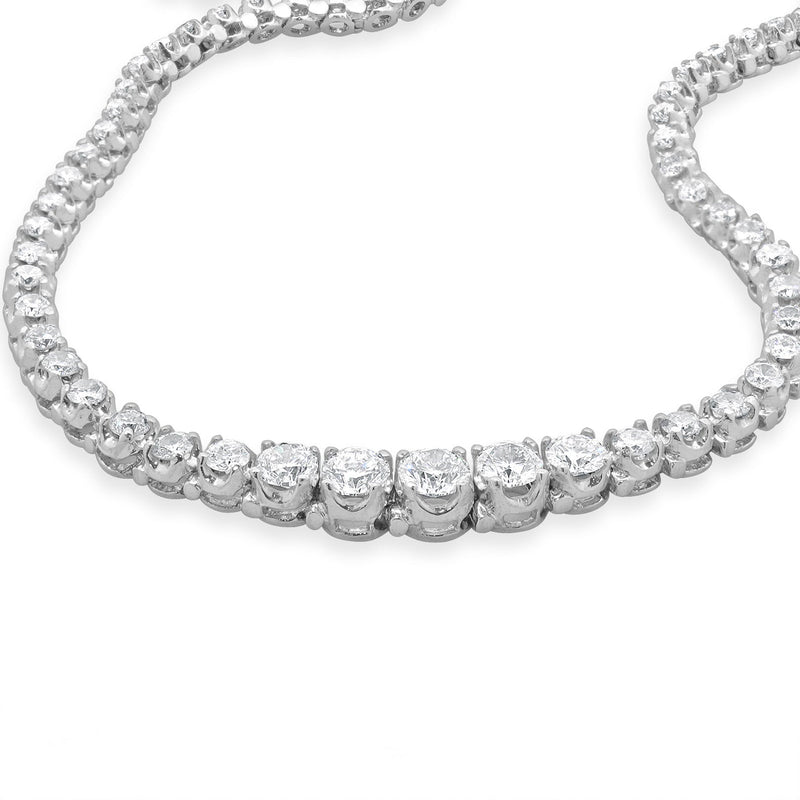 14 Karat White Gold Graduated Diamond Inline Tennis Necklace