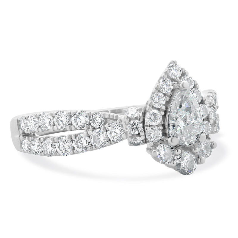 10 Karat White Gold Diamond Engagement Ring