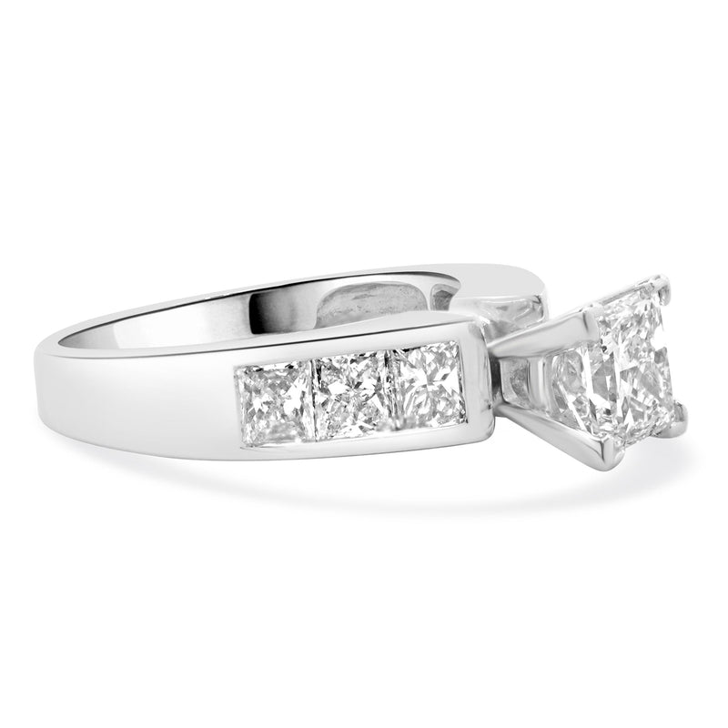 14 Karat White Gold Princess Cut Diamond Engagement Ring