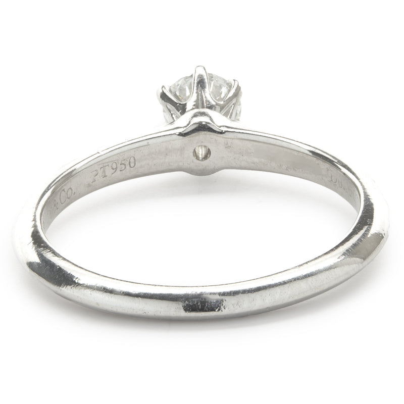 Tiffany & Co. Platinum Round Brilliant Cut Diamond Solitaire Ring