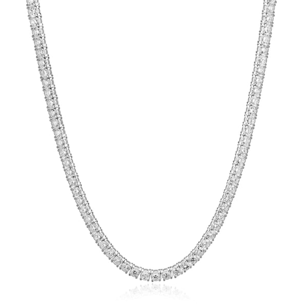 14 Karat White Gold Diamond Inline Tennis Necklace
