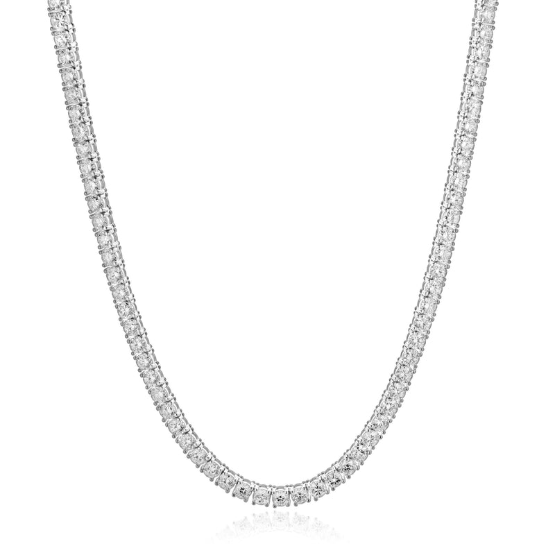 14 Karat White Gold Diamond Inline Tennis Necklace