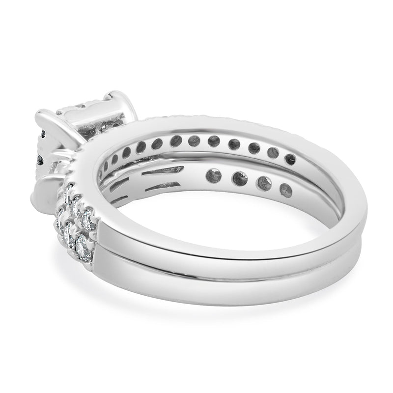 14 Karat White Gold Cluster Diamond Engagement Ring