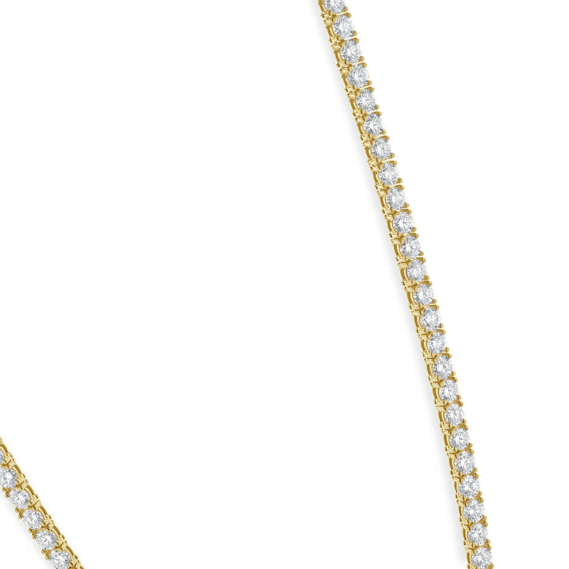 18 Karat Yellow Gold Diamond Inline Tennis Necklace
