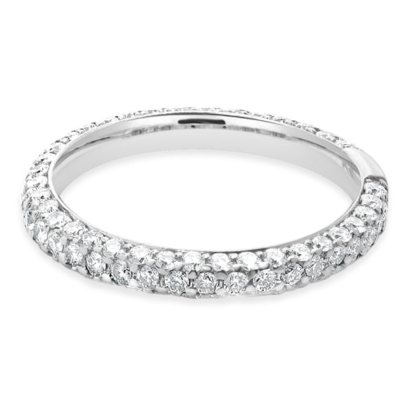 18 Karat White Gold Micro Pave Diamond Band