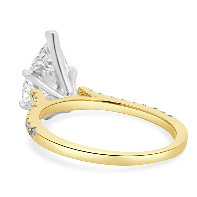 14 Karat Yellow Gold Pear Cut Diamond Engagement Ring