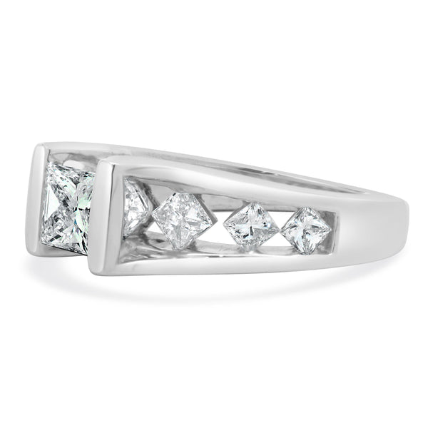 14 Karat White Gold Princess Cut Diamond Engagement Ring