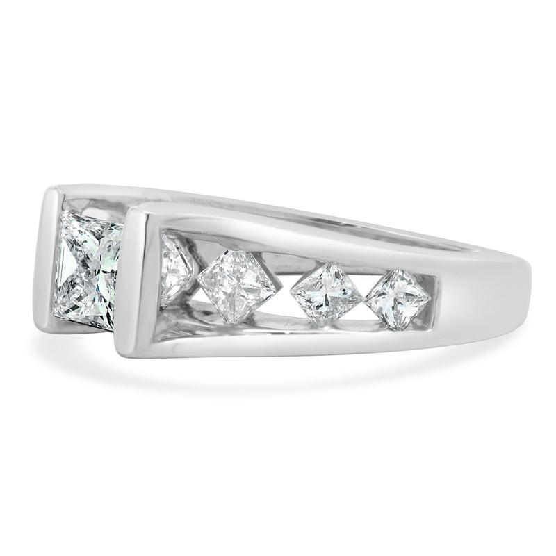 14 Karat White Gold Princess Cut Diamond Engagement Ring