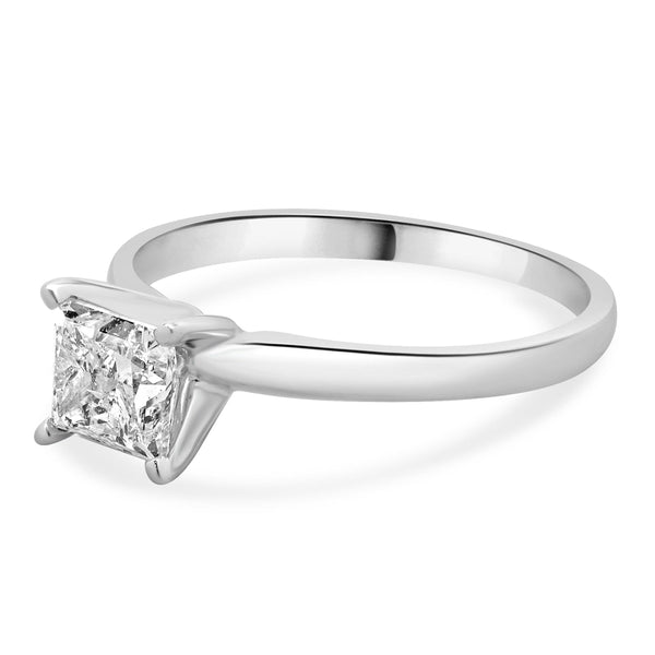 14 Karat White Gold Princess Cut Diamond Engagement Ring