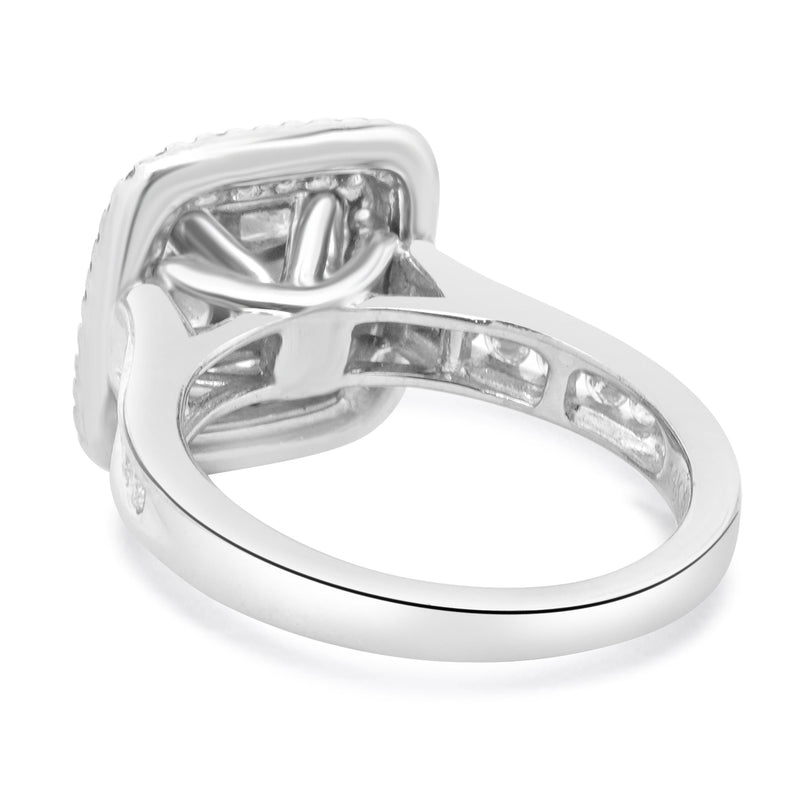 14 Karat White Gold Quadset Diamond Engagement Ring