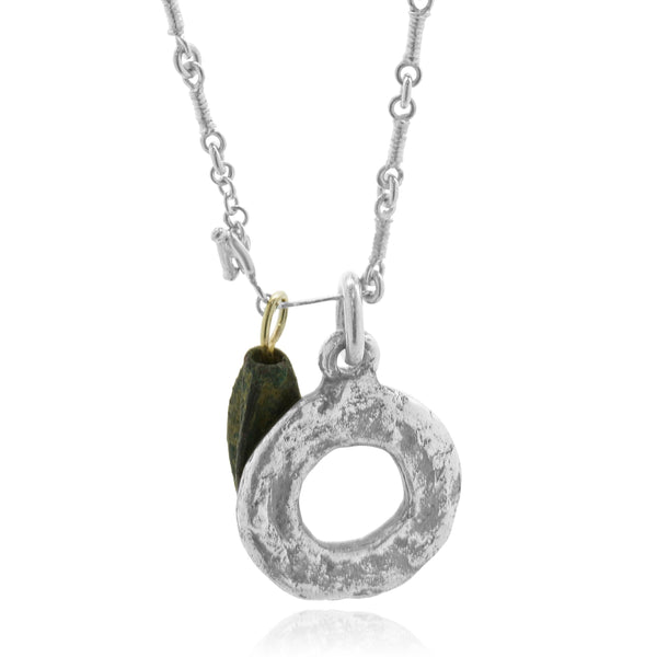 Lee Brevard Sterling Silver “Dane” Rope Link Charm Necklace