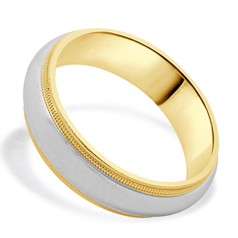 Tiffany & Co. Platinum & 18 Karat Yellow Gold Milgrain 6MM Band