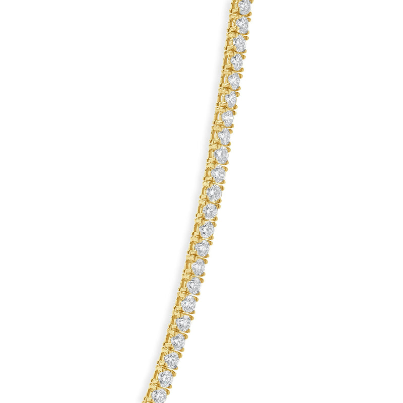 14 Karat Yellow Gold Diamond Inline Tennis Necklace