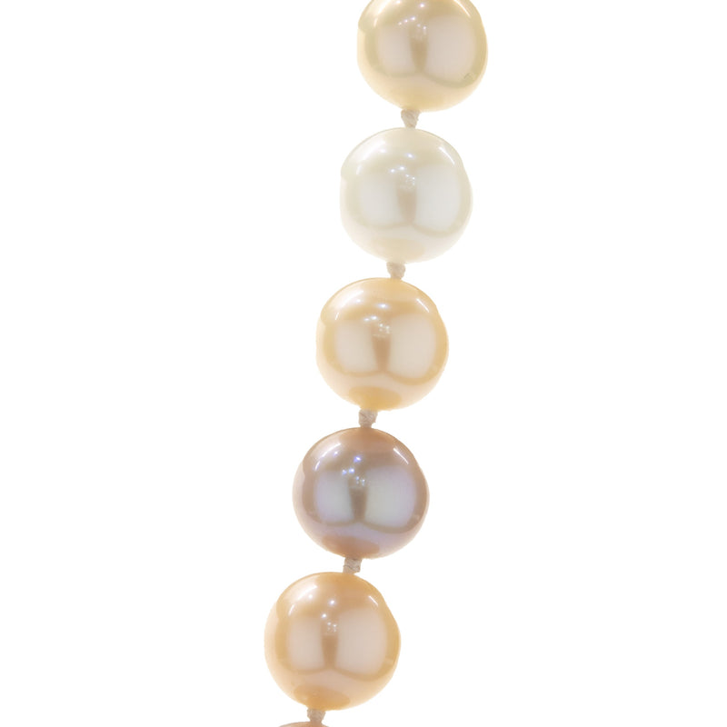 Pink and Purple Knotted Pearl Necklace