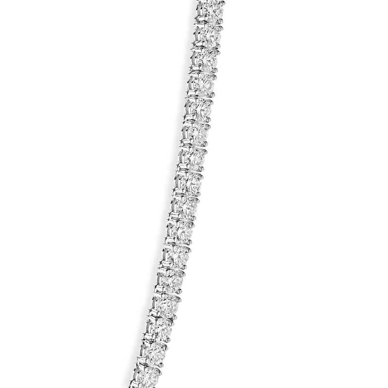14 Karat White Gold Diamond Inline Tennis Necklace