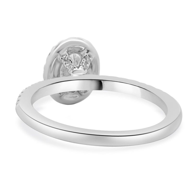 14 Karat White Gold Oval Cut Diamond Engagement Ring
