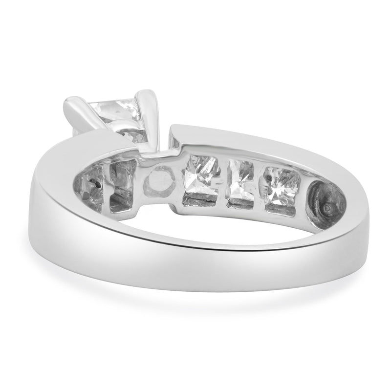 14 Karat White Gold Princess Cut Diamond Engagement Ring