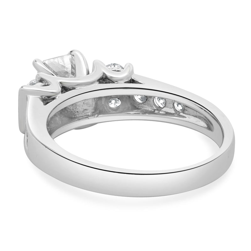 14 Karat White Gold Emerald Cut Diamond Engagement Ring