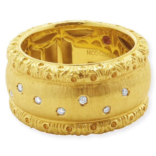Roberto Coin 18 Karat Yellow Gold Sprinkled Diamond Band
