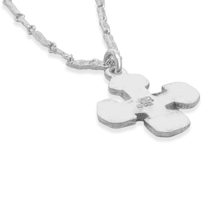 Lee Brevard Sterling Silver Large Palm Cross Necklace