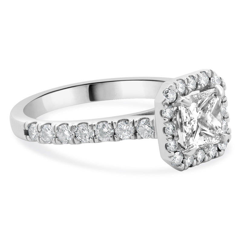 14 Karat White Gold Princess Cut Diamond Engagement Ring