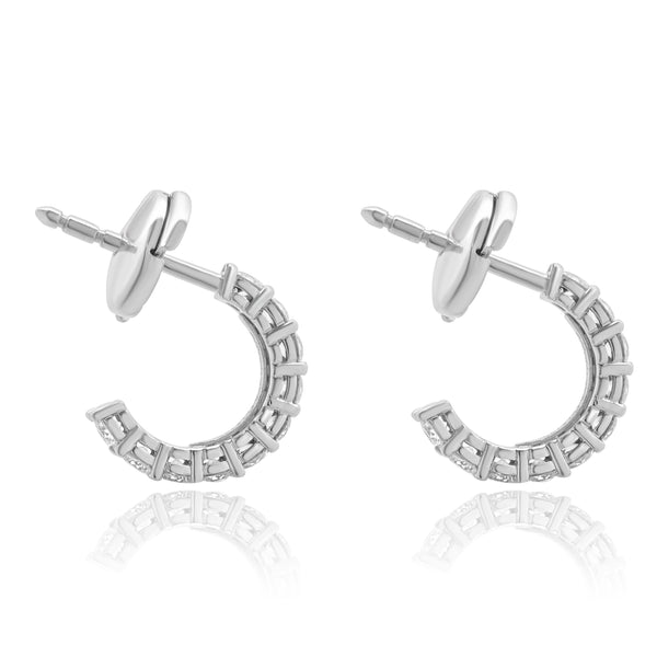 Tiffany & Co. Platinum Diamond J Hoop Earrings
