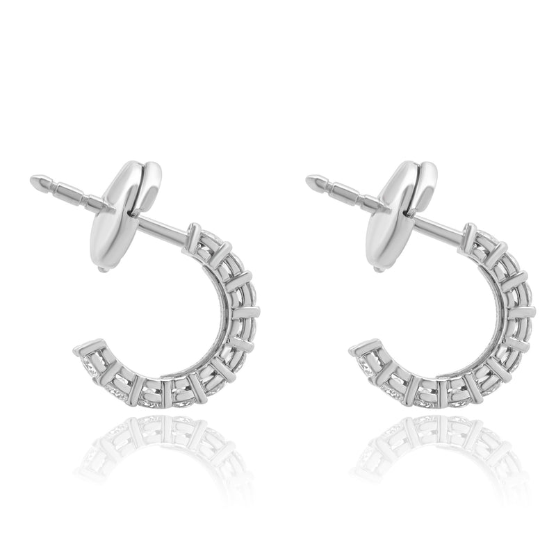 Tiffany & Co. Platinum Diamond J Hoop Earrings