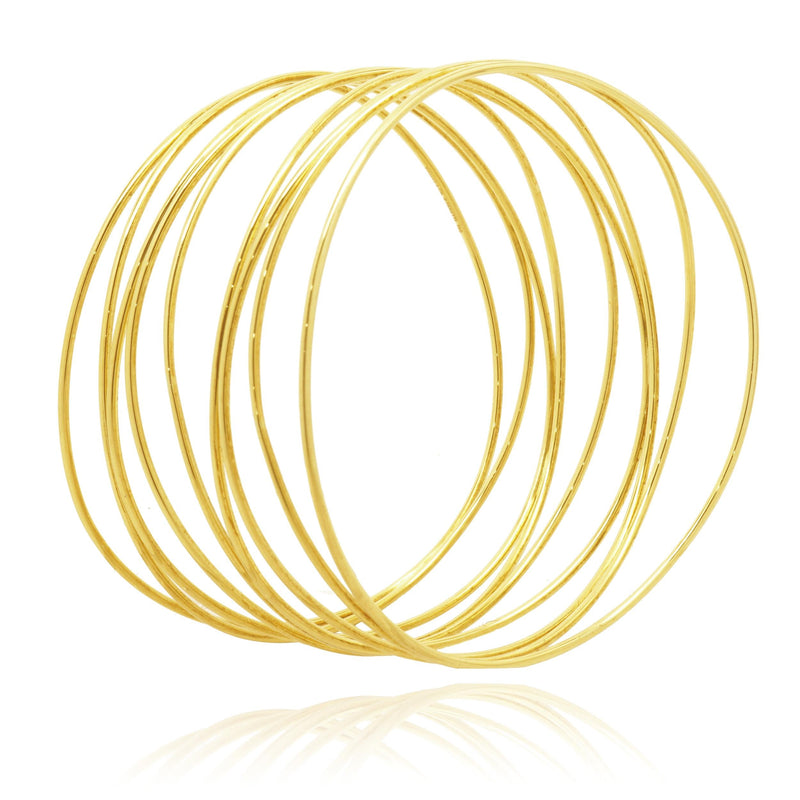 Tiffany & Co. 18 Karat Yellow Gold Elsa Peretti Nine Row Wave Bangle