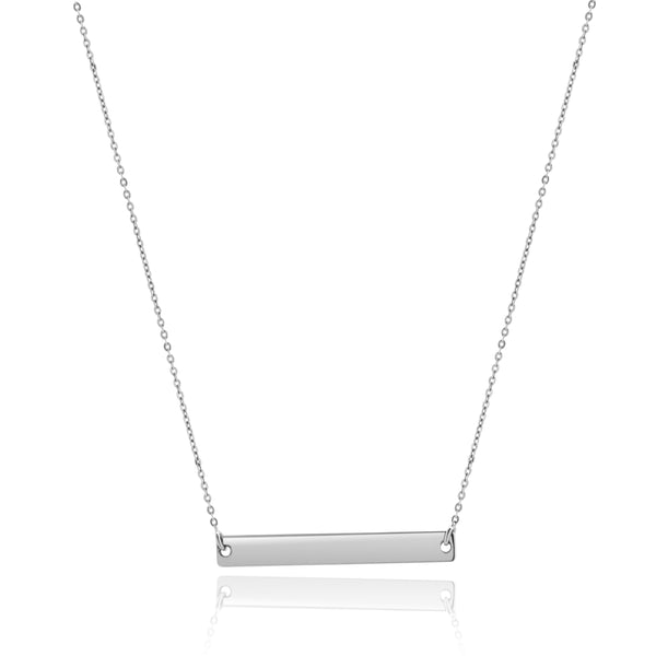14 Karat White Gold Horizontal Bar Necklace