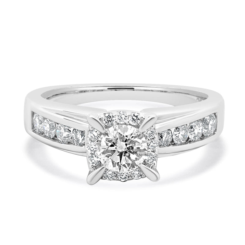 14 Karat White Gold Round Diamond Engagement Ring