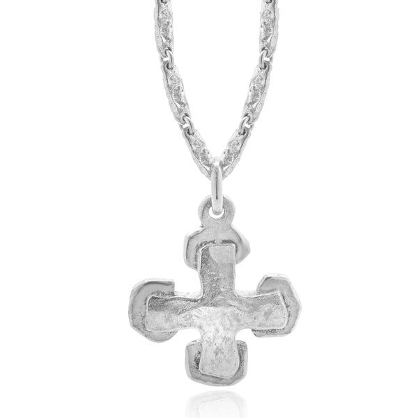 Lee Brevard Sterling Silver Large Palm Cross Necklace