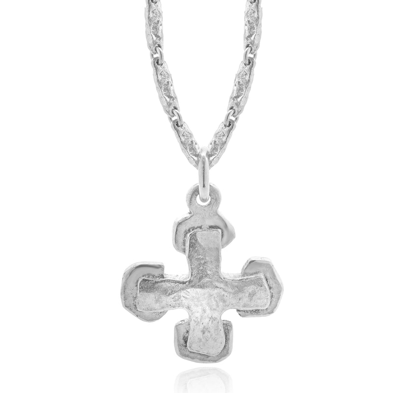 Lee Brevard Sterling Silver Large Palm Cross Necklace