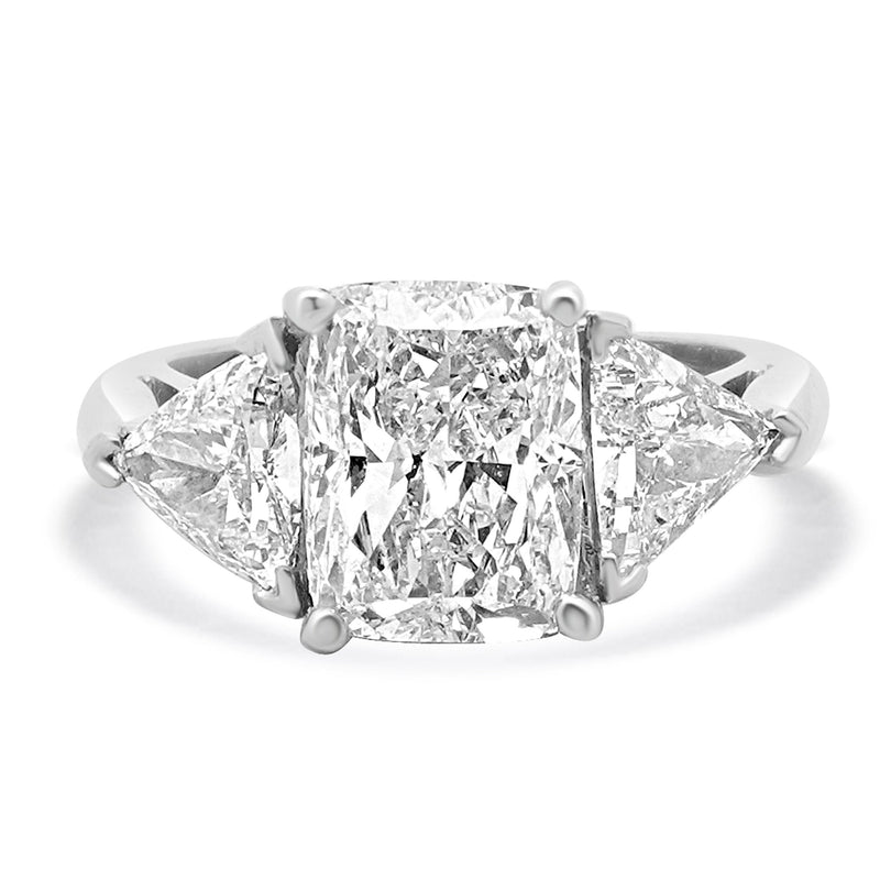 Platinum Cushion Cut Diamond Engagement Ring